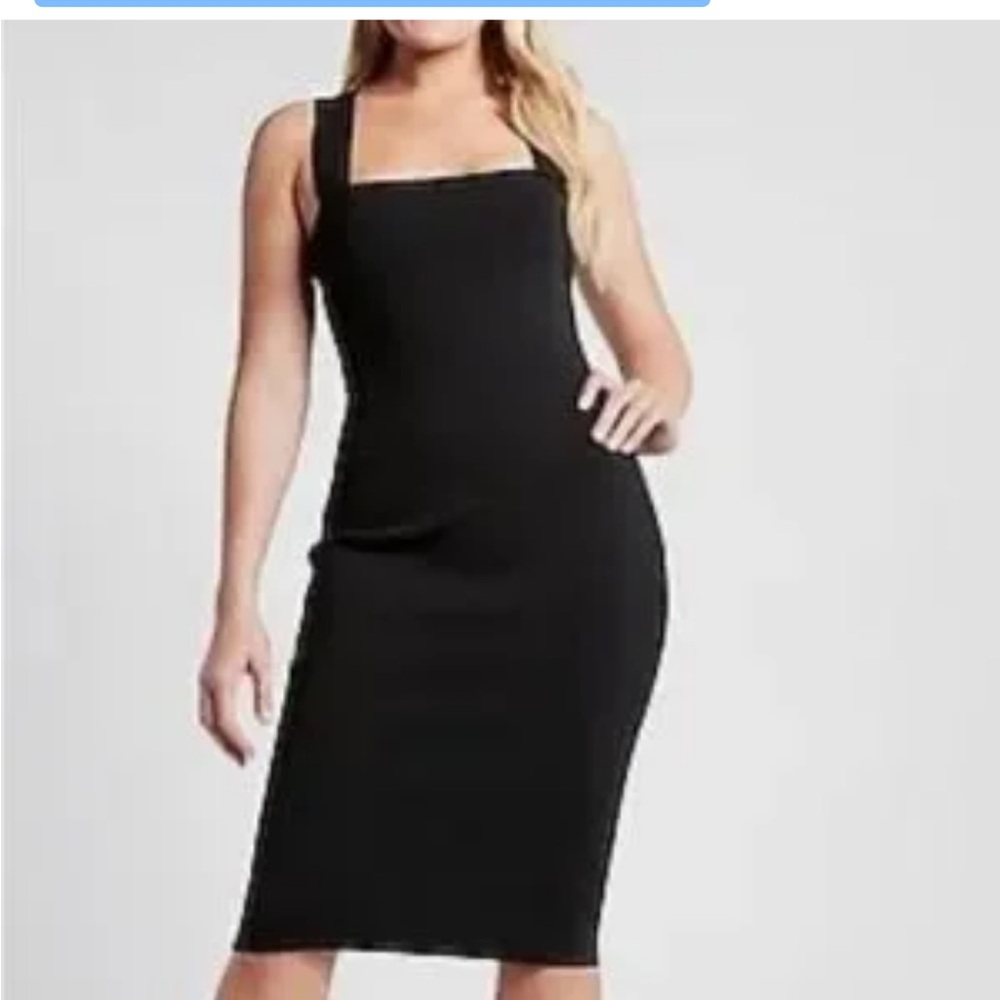 Express Body Contour Black Dress Large